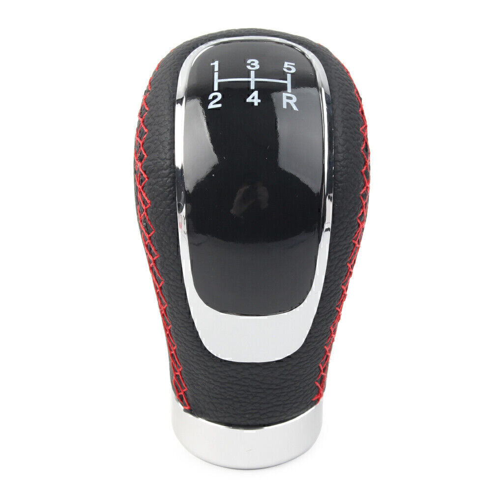 5 Speed Universal Leather Car Manual Gear Stick Shift Lever Head Black Q