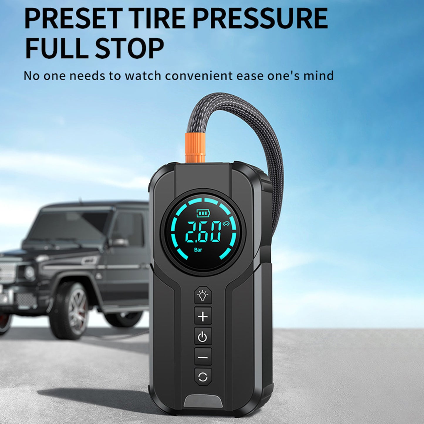 Car Jump Starter Air Compressor 6000mAh Battery Jumper Box Charger Booster U7D0