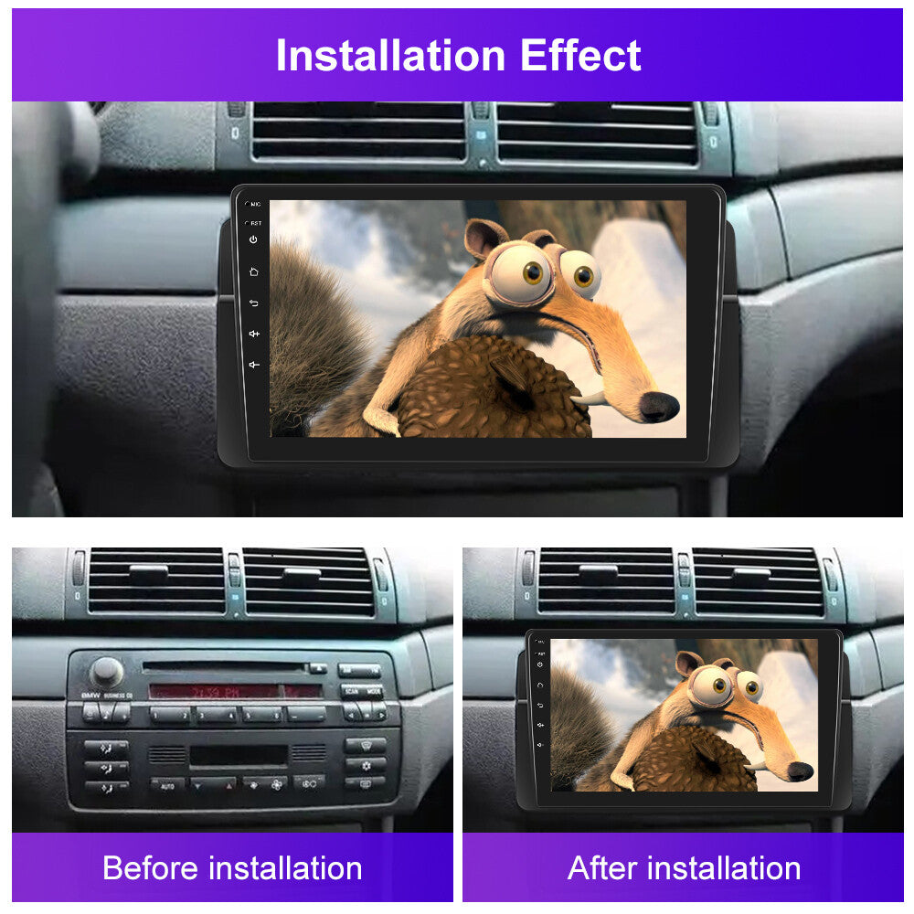 9 Android 13 Car Stereo GPS Navi Wifi BT RDS Radio 1+32GB for BMW E46 1998-2006