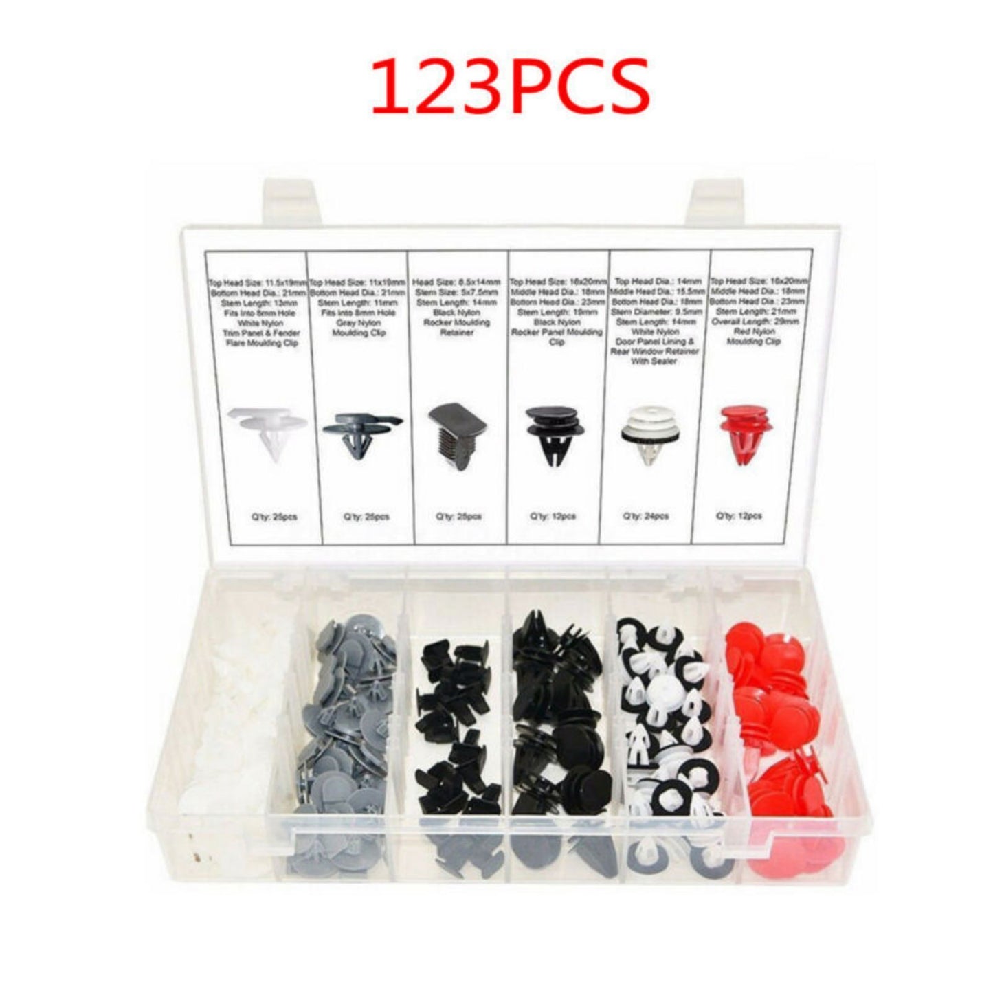 123PCS Bumper Door Clips Set Wheel Arch Trim for BMW for Mini Cooper R50 R52 R56 R53
