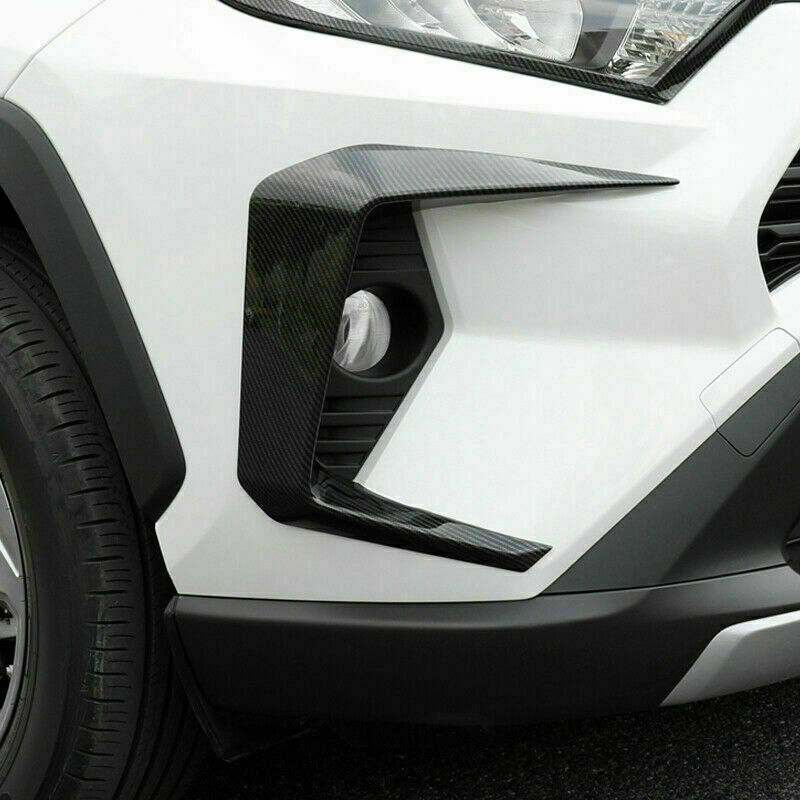 for TOYOTA RAV4 2019-2023 Carbon Fiber Front Fog Light Lamp Eyebrow Frame Trim2