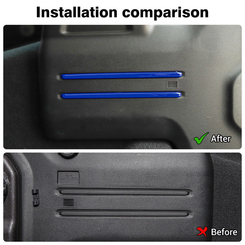 Blue Car Rear Trunk Cargo Decor Trim Strips Cover for Jeep for Wrangler JL 19-22 B n