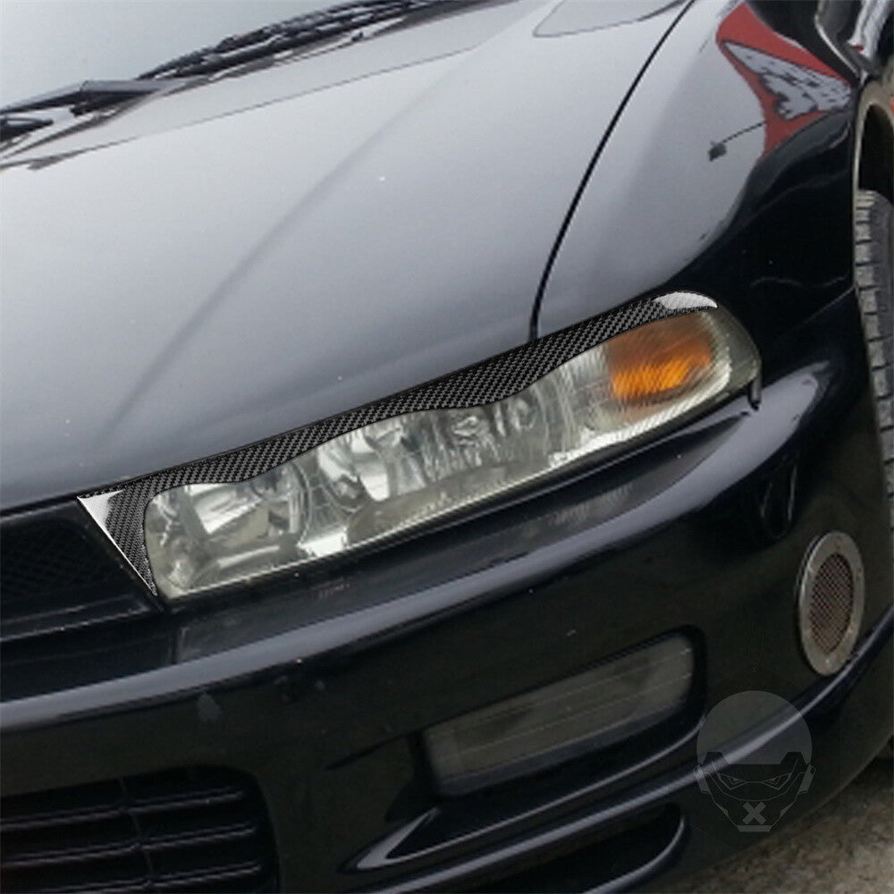 Carbon Fiber Headlight Eyelids Eyebrow Cover Fit for Mitsubishi Galant 1997-2002