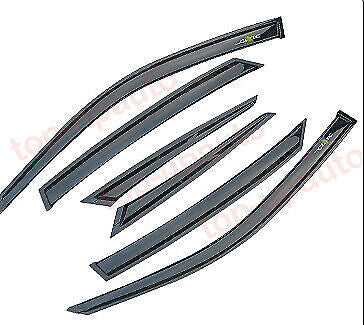 6pcs for Honda for Civic 2022-2024 Black Window Visors Sun Rain Guard Vent Deflector