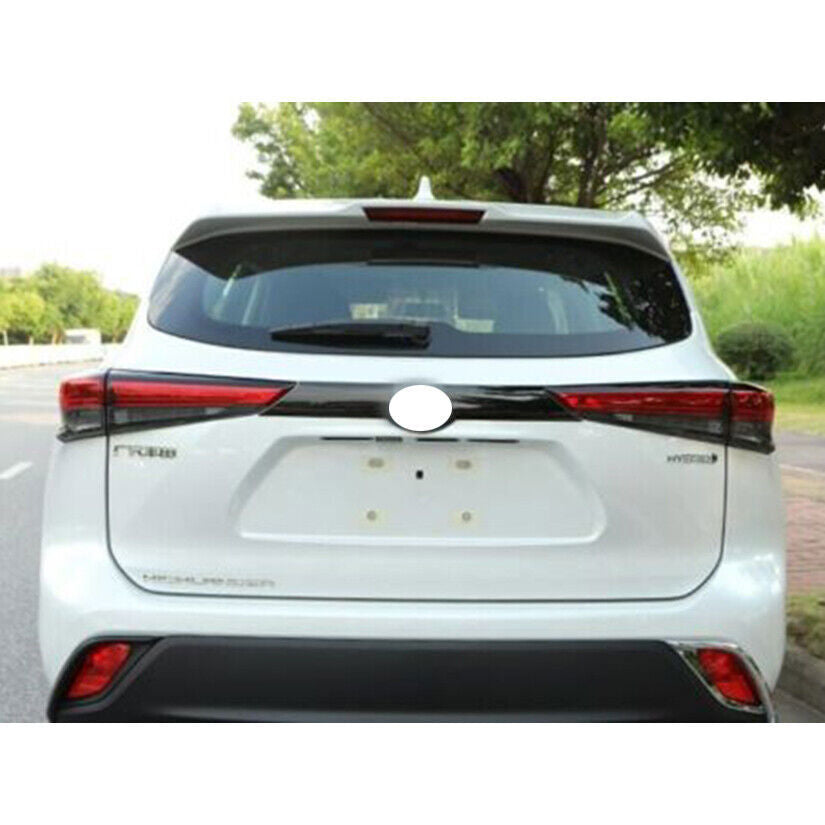 For Highlander 2022-23 piano black Rear Trunk Boot Lid Trim Molding Cover n
