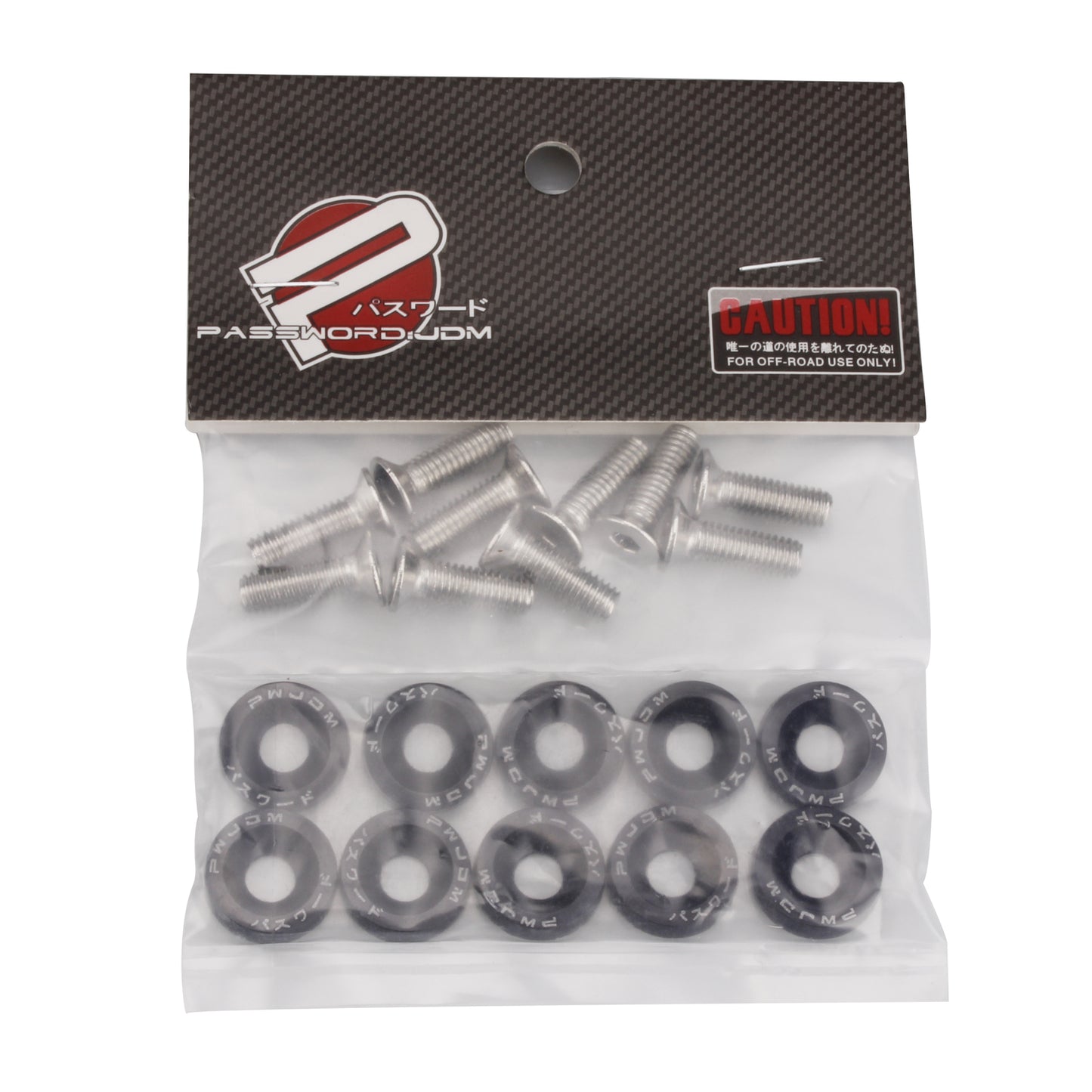 JDM Billet Aluminum Fender/Bumper Washer/Bolt Engine Bay Dress Up Kit Black