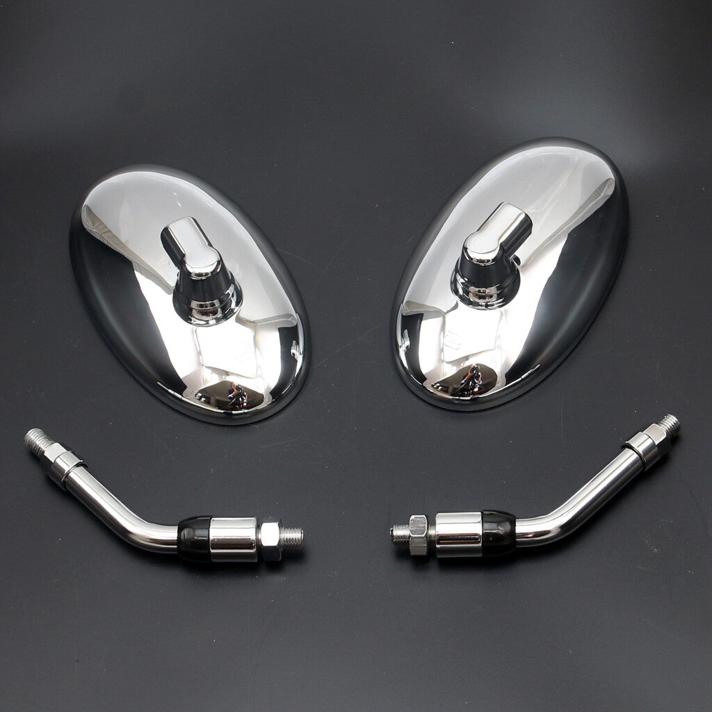 Motorcycle silver Oval Chrome Rearview Mirrors Side for Honda VT 600 750 800