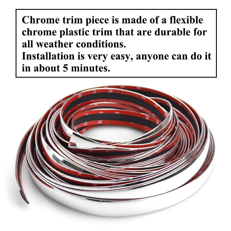 16Ft Chrome Trim Molding Strip Car Door Window Bumper Side Trime Protector 20MM