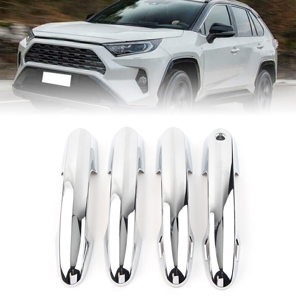 4x Chrome Car Door Side Handles Cover Trim Decor for Toyota New RAV4 2019 2020
