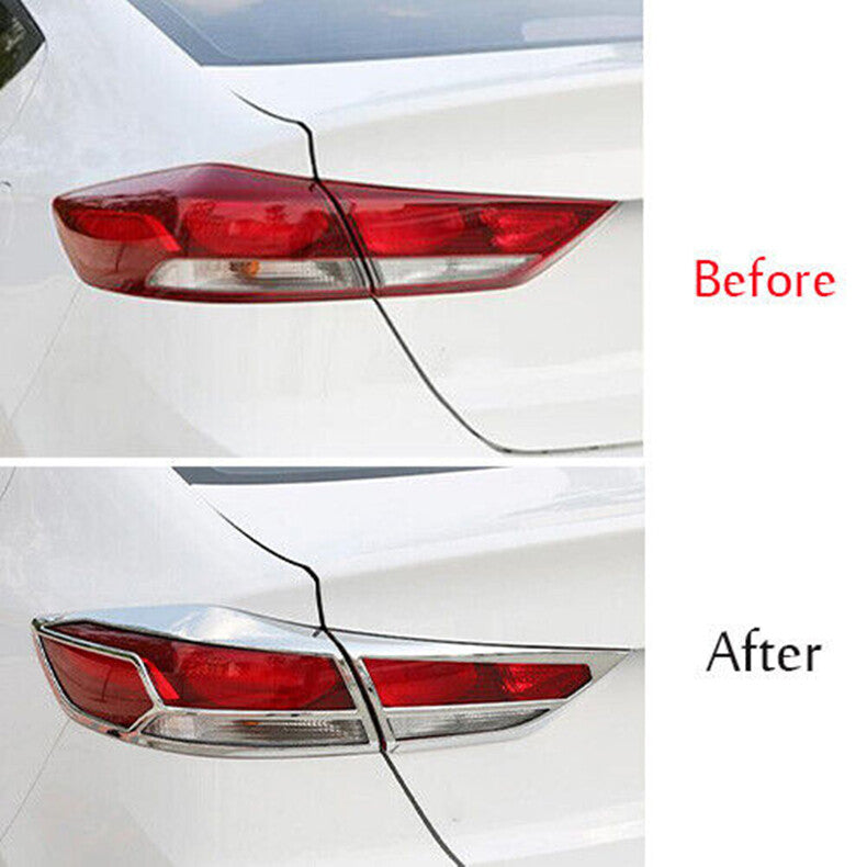 for Hyundai for Elantra 2017-2018 Chrome ABS Rear Tail Light Lamp Frame Cover Trim