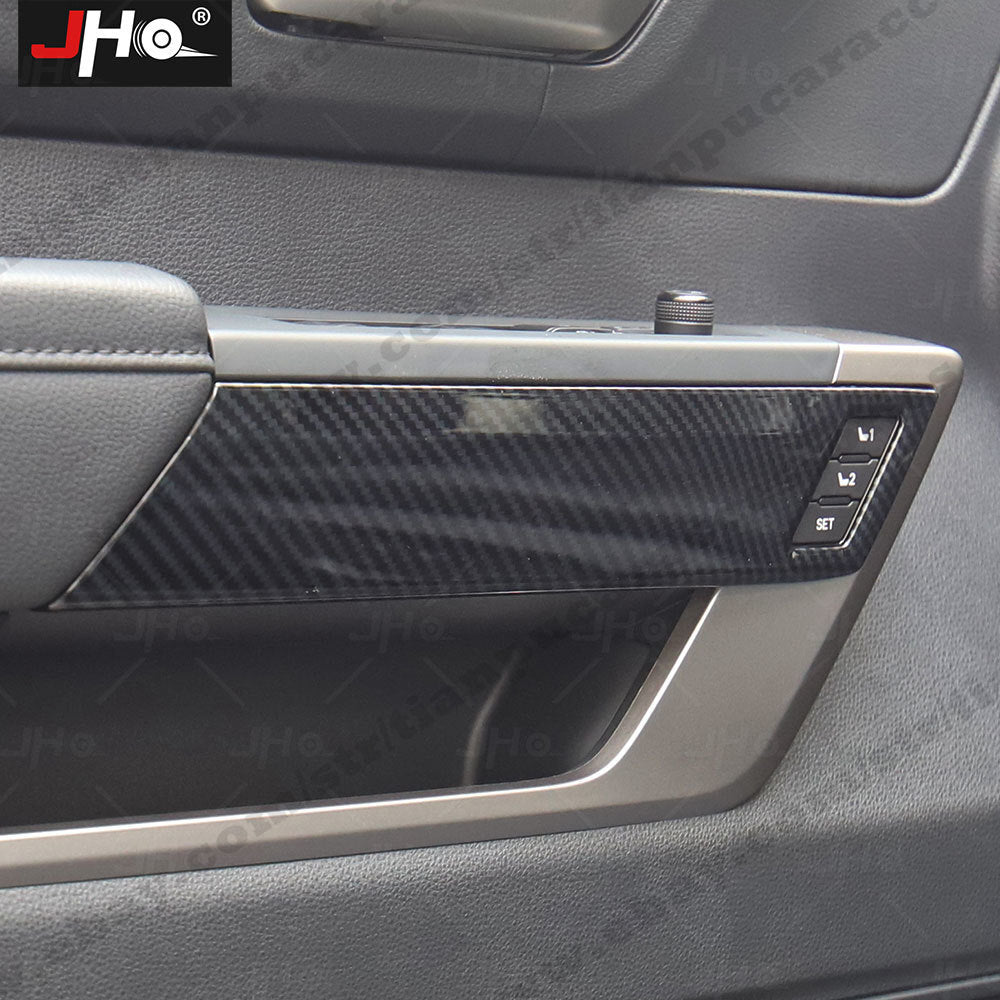 Carbon Fiber Grain Car Inner Door Panel Cover Trim Decor for Toyota Tundra 2022