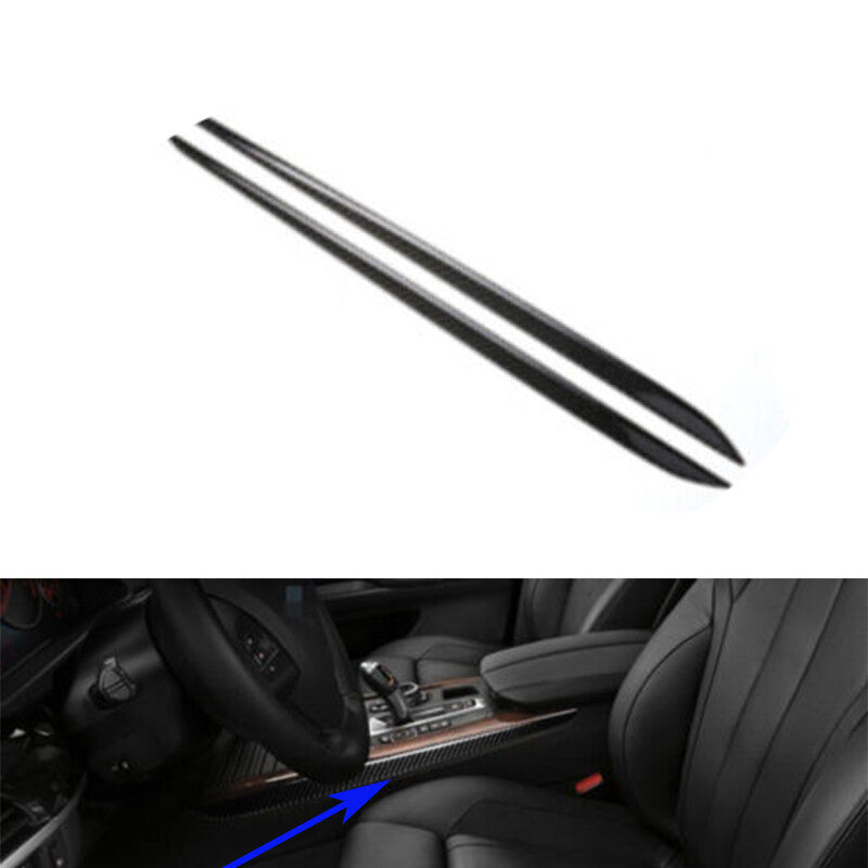 Carbon Fiber Gear Shift Both Side Cover Trim 2 For Auto for BMW X5 X6 F15 2014-2018