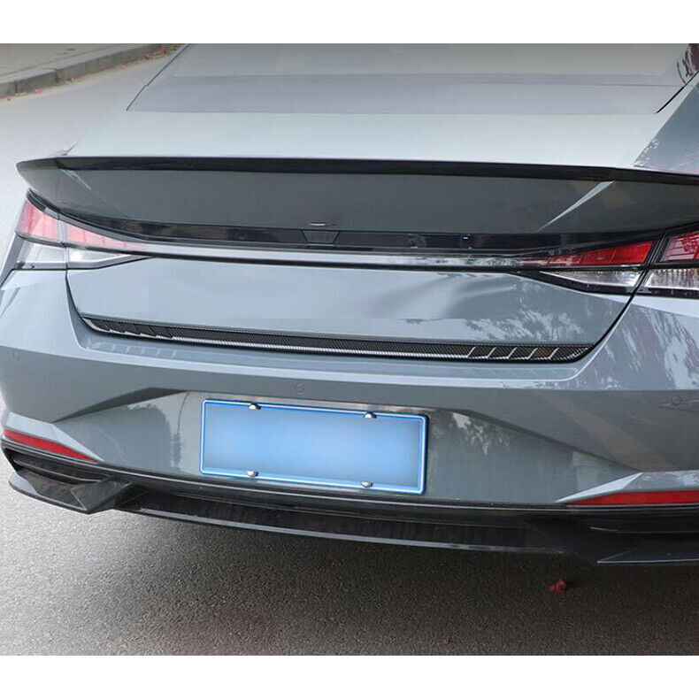 for Hyundai for Elantra 21-23 Carbon Fiber ABS Rear Trunk Lid Tailgate Strip Trim 1x