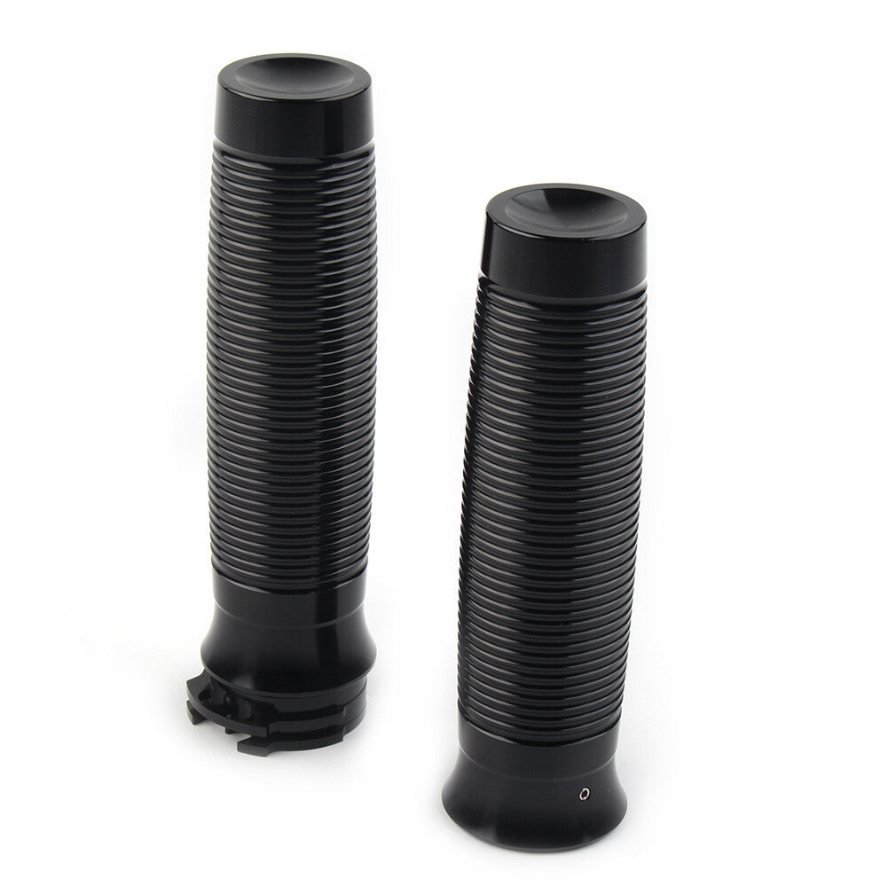1 Motorcycle Black 25mm Handlebar Hand Grips for Harley Bobber Chopper Custom