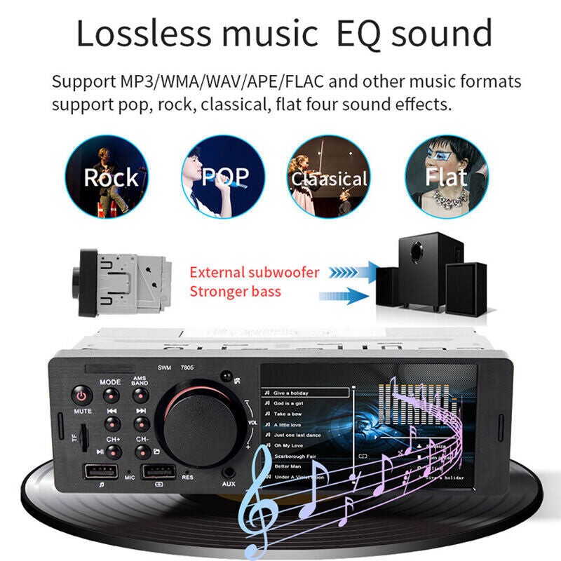 Single DIN 4.1 HD Bluetooth Car MP5 Player Kit with Reverse Image - n