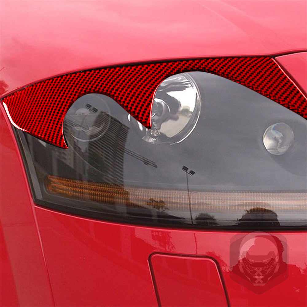 Red Carbon Fiber Front Headlight Eyelids Eyebrow Cover for Audi TT MK1 1998-2006