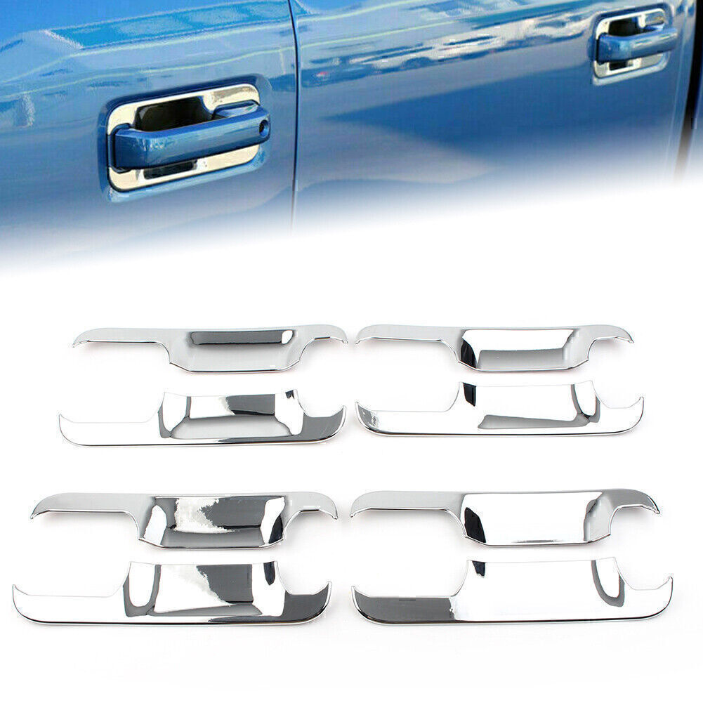 8pcs Exterior Door Handle Bowl Cover Trim Chrome ABS for Ford F150 2015-2019 17