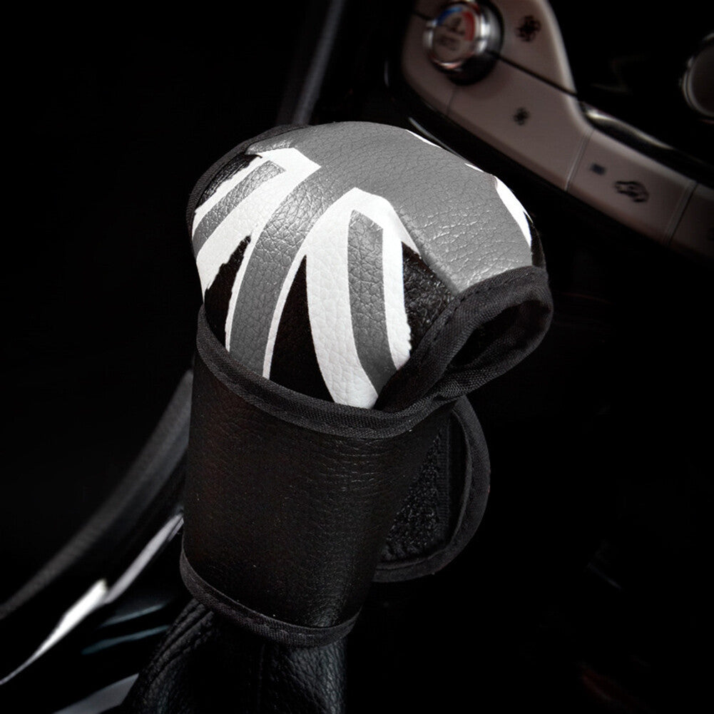 for MINI Cooper PU Leather Car Gear Head Shift Knob Cover Union Jack Protector Q