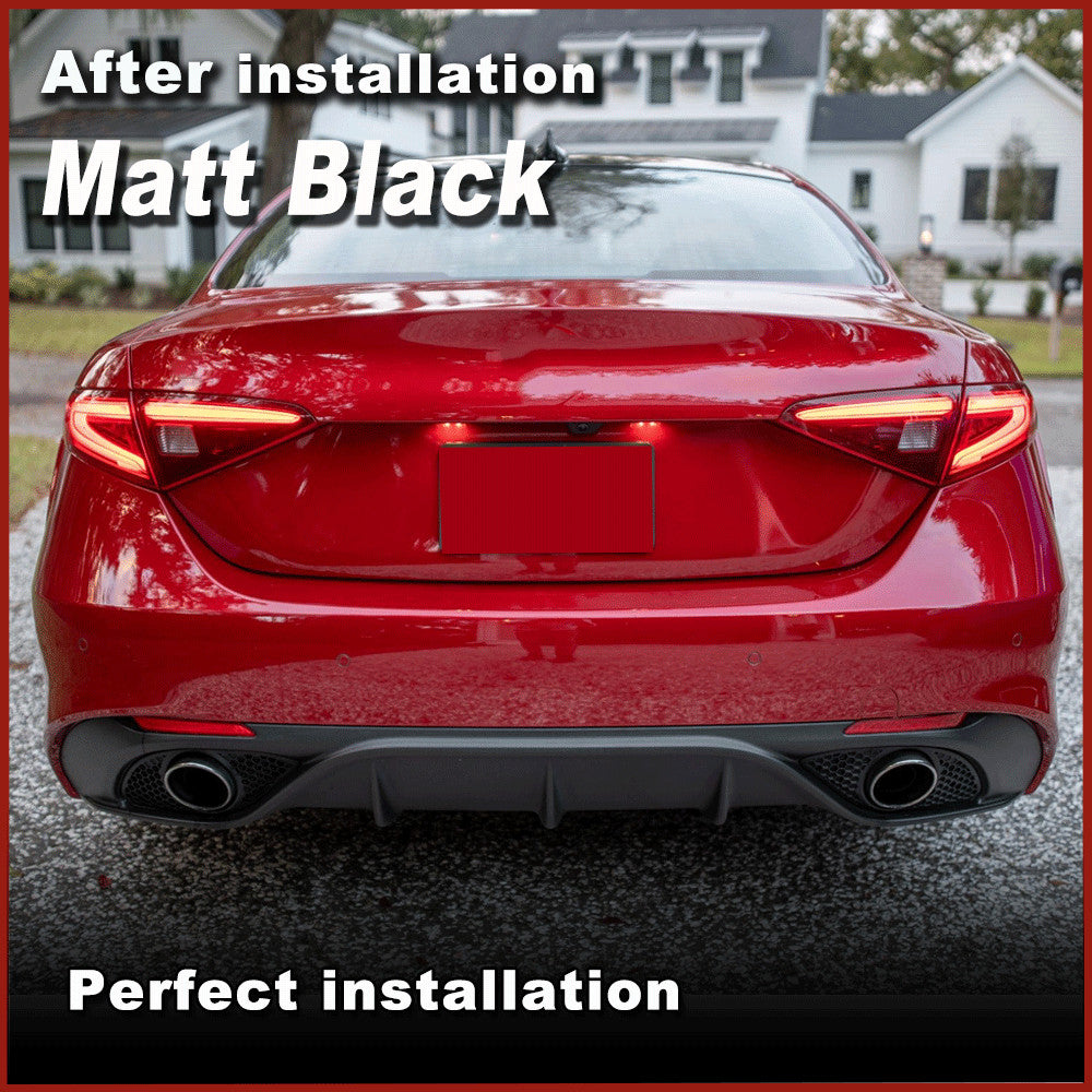 Fit for Alfa Romeo Giulia Sedan 17-20 Rear Bumper Diffuser Lip With Exhaust Tips