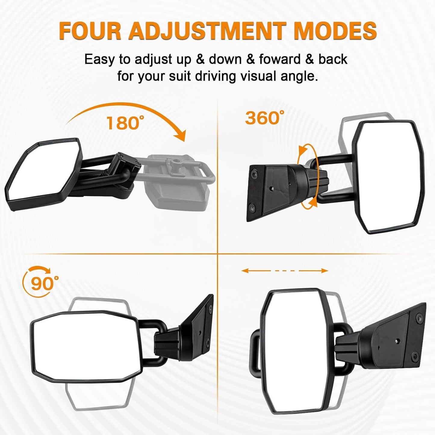 Doors off Mirrors for Jeep for Wrangler TJ JK JKU 1996-2018 Quick Release Side View