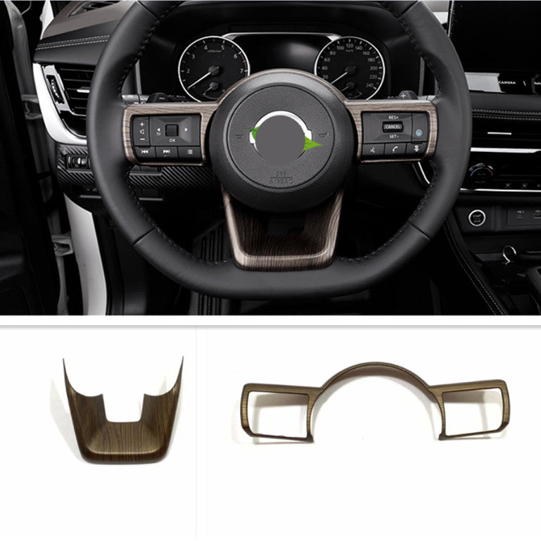 for Nissan Rogue 2021-23 Wood Grain Look Interior Accessories Kit Trim Cover 18P