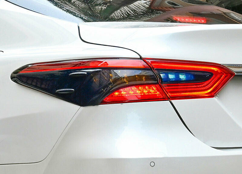 4p for Toyota for Camry 2018-2023 Black Smoked Rear Tail Light Lamp Cover Guard Trim