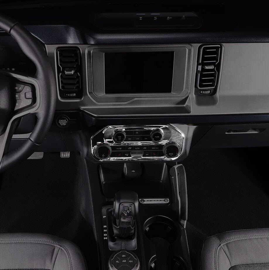 For 2021-2024 Bronco Chrome Interior Console Air Condition Panel Cover Trim v
