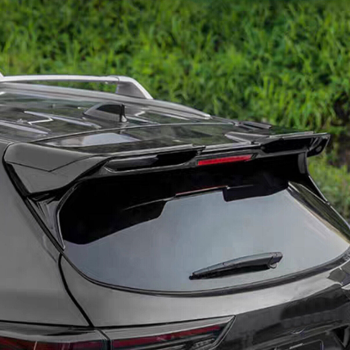 Carbon Rear Trunk Spoiler Wing Side Cover Trim for Toyota Highlander 2020-2024
