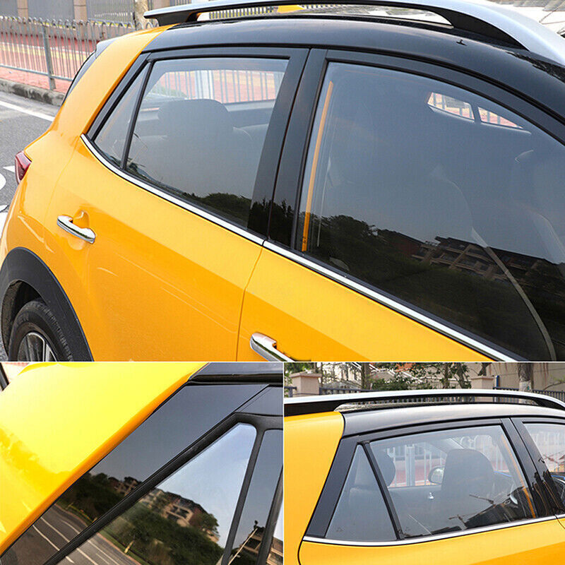 for Kia STONIC 18-2022 Piano Black Pillar Posts Door Window Molding Strip Trims