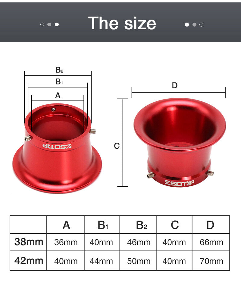 44mm Caburetor Velocity Stack Air Filter Cup for PHBH 26/28/30mm PZ30 Carbohydrate Q