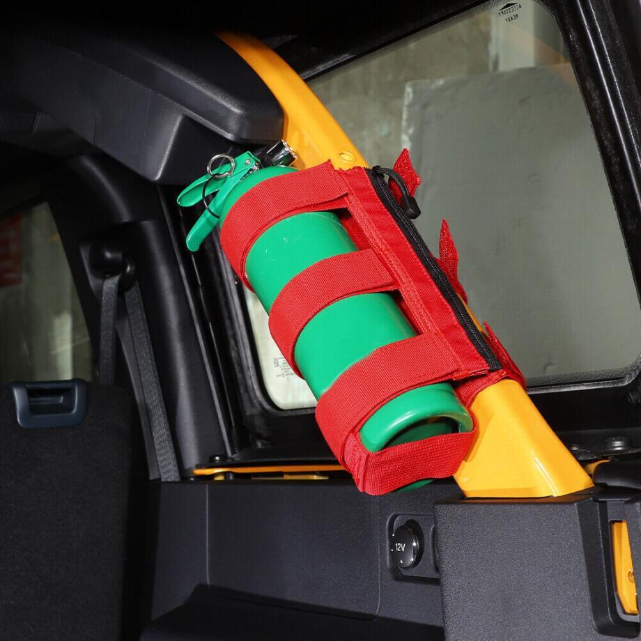 For 2021-2024 Bronco Red Adjustable Roll Bar Fire Extinguisher Mount Holder v