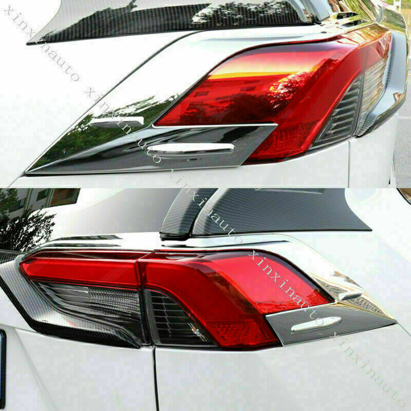 ABS Chrome Accessories Rear Tail Light Lamp Cover Trim for Toyota RAV4 2019-2022