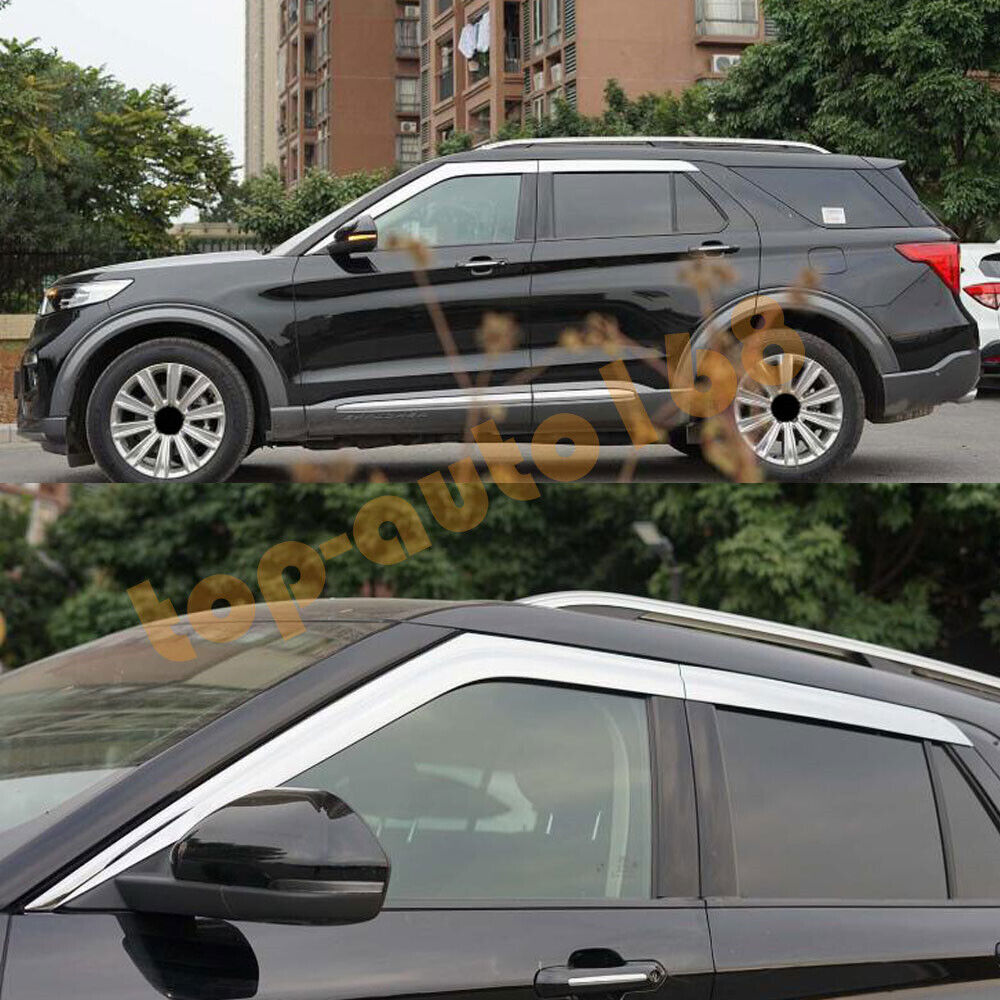 for Ford Explorer 2020-2024 silver Window Visor Vent Shades Sun Rain Guard trim