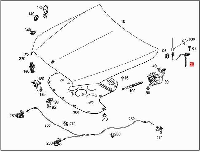 Engine Hood Active Bonnet Actuator for Mercedes W213 E200 E250 E300 E350 E450 v