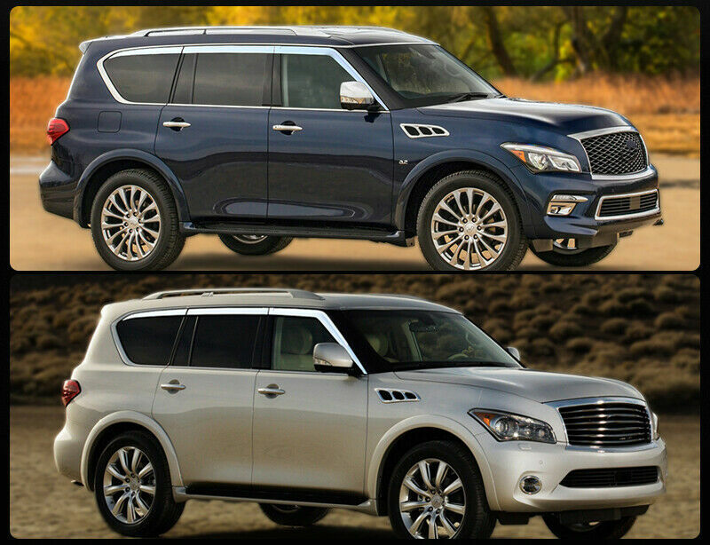 Chrome Window Visor Vent Shades Sun Rain Guard for Infiniti QX56 QX80 2010-2022