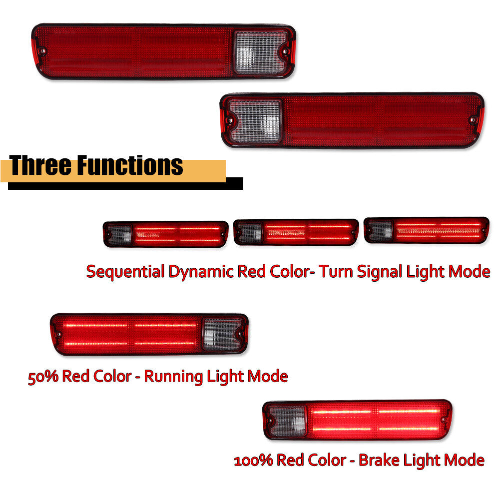 The red rear taillight set is suitable for the 1979-1987 El Camino Malibu for GMC Caballero- v