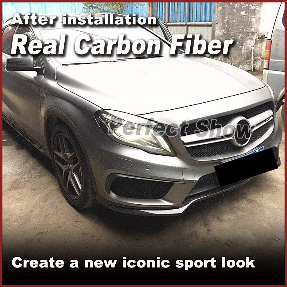 for Mercedes-Benz X156 GLA45 2015-2016 REAL Carbon Front Bumper Lip Spoiler