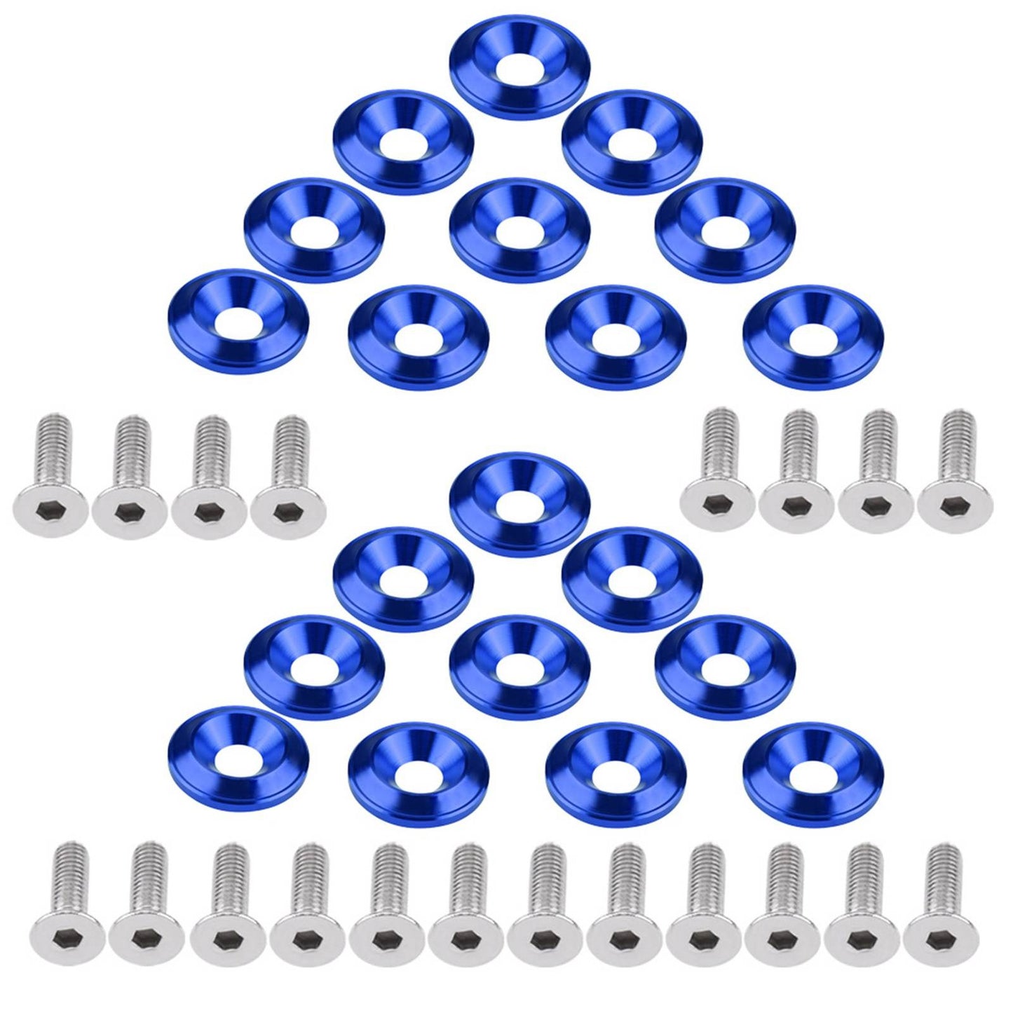 20X Aluminum Fender Bumper Washer Bolt Engine Bay Screw Kit CNC Billet Aluminum