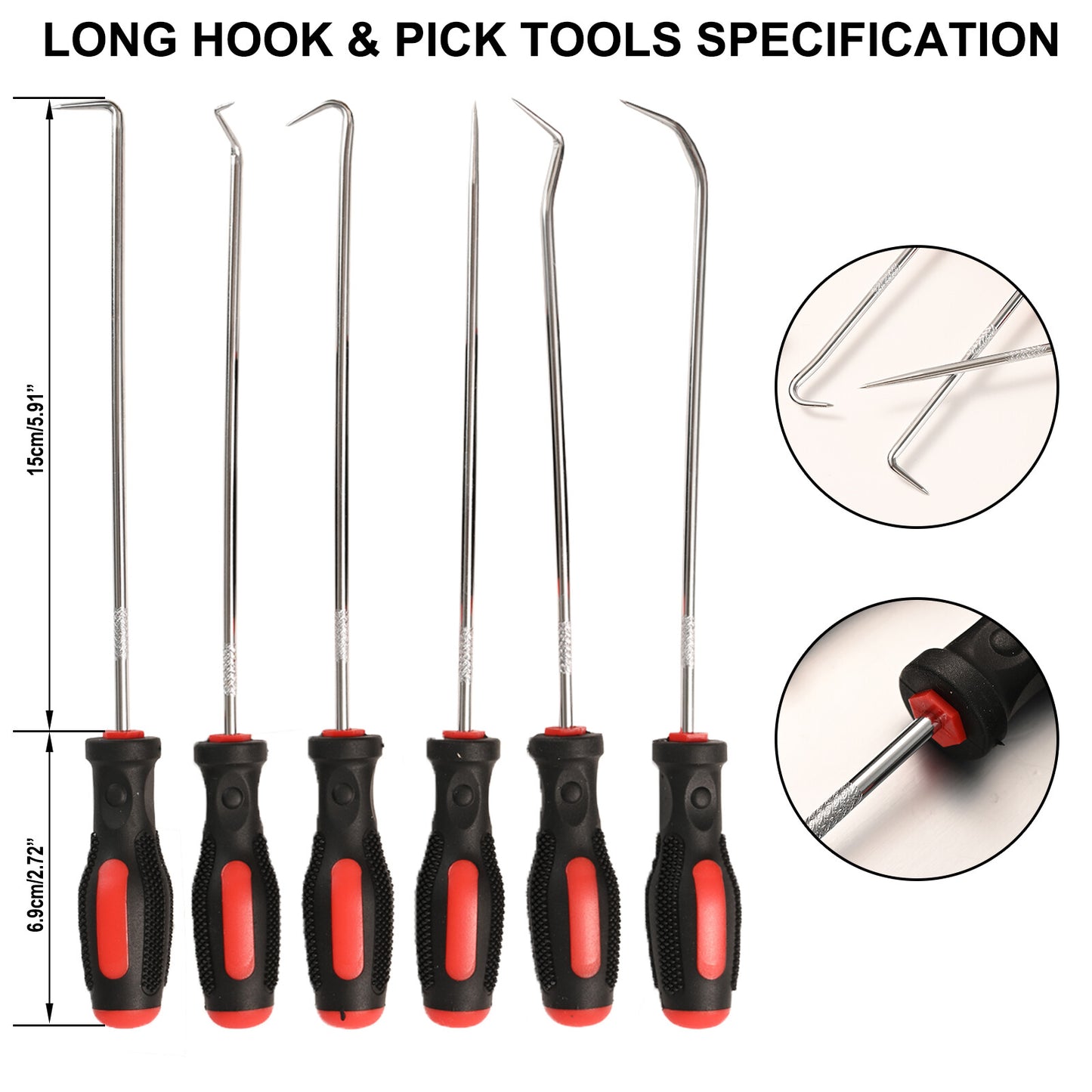 10pc Pick & Hook Set Precision Hose Removal Hook Set Oil Seal Puller O-Ring Hook Q