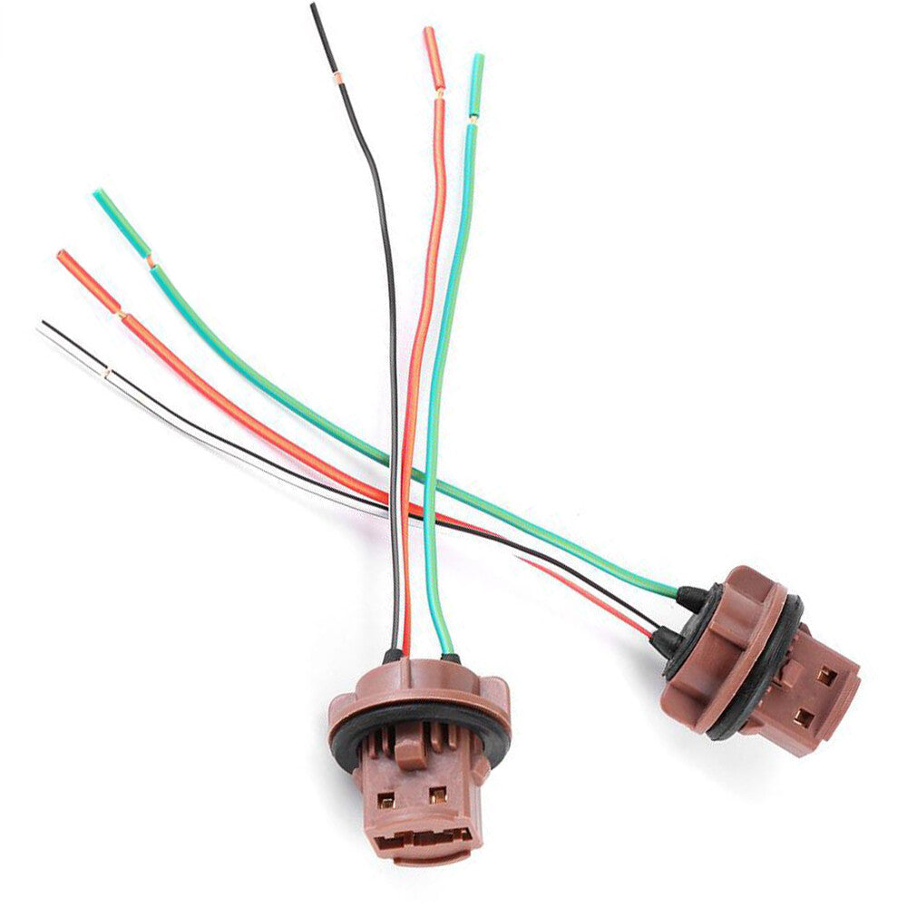 2PCS Turn Signal Light Female Socket Holder Wire Harness Pigtail Connector Q