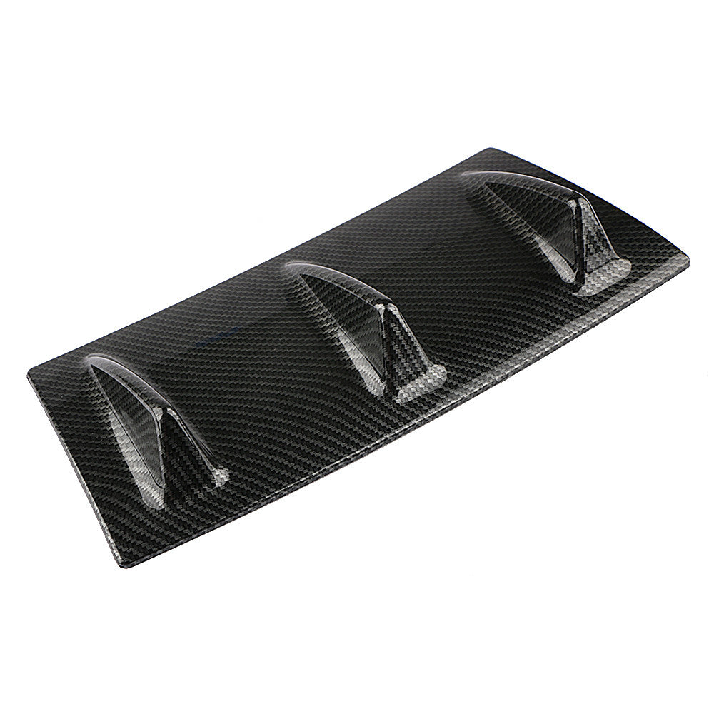 Lower rear bumper diffuser Shark 3 Fin boiler carbon fiber black universal