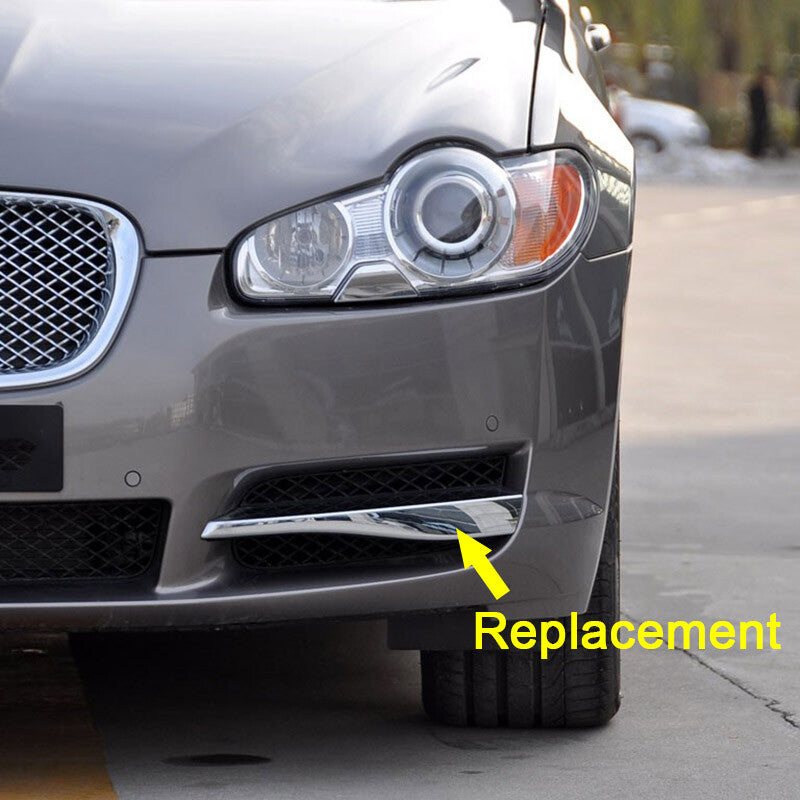 Pair Front Bumper Lower Side Black Insert Cover Trim Fit for Jaguar XF 2009-2011