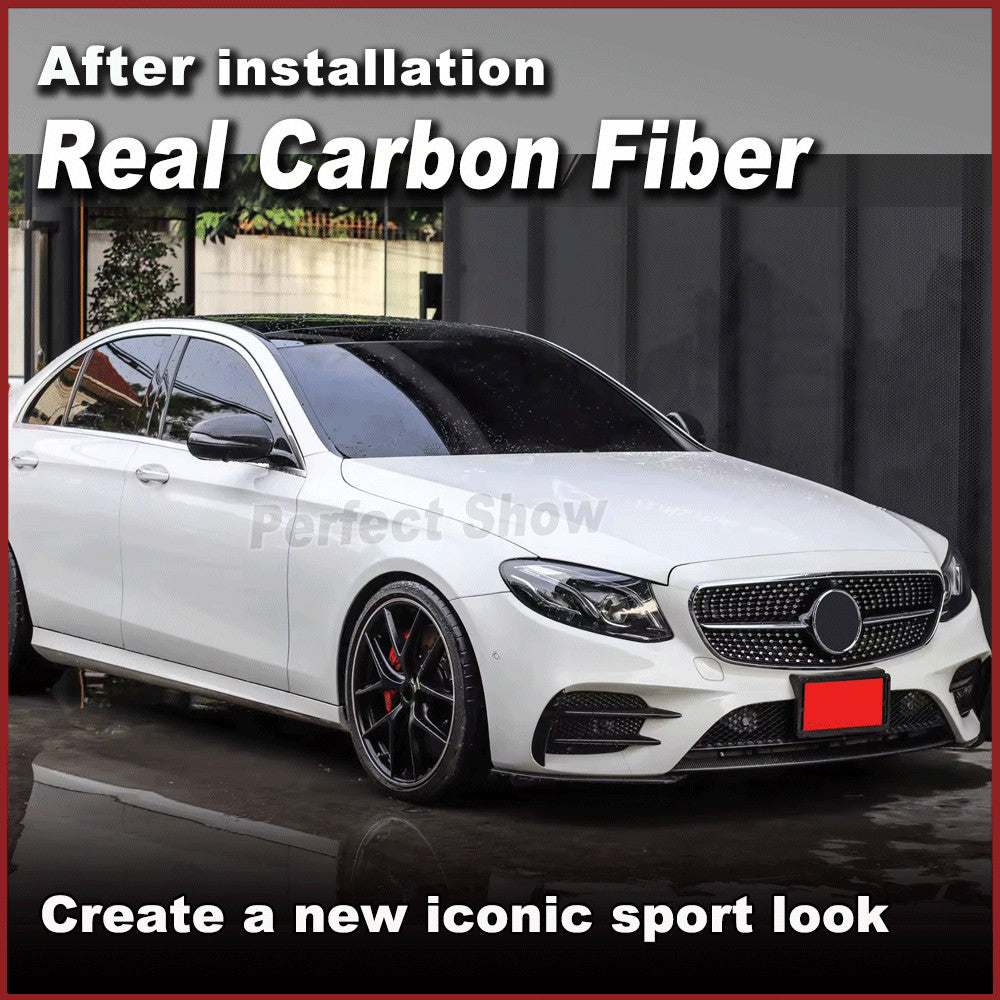 Fit for Benz E-Class W213 E300 E43 2017-2018 Carbon Front Bumper Lip Spoiler