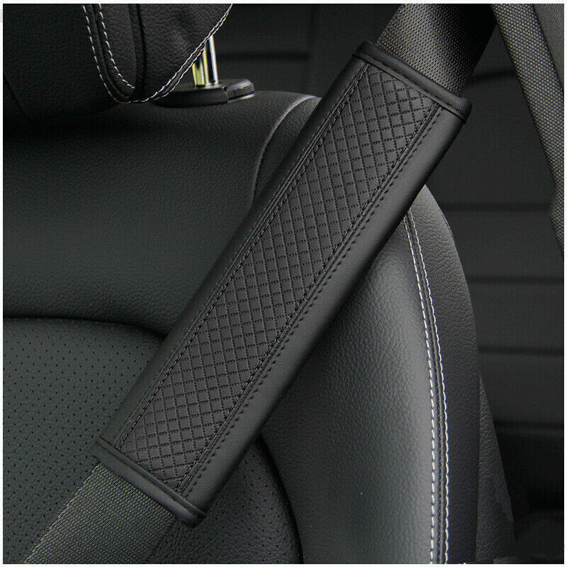 Universal Embossed 2Pcs Car PU for Seat Belt Soft Shoulder Pad Strap Q