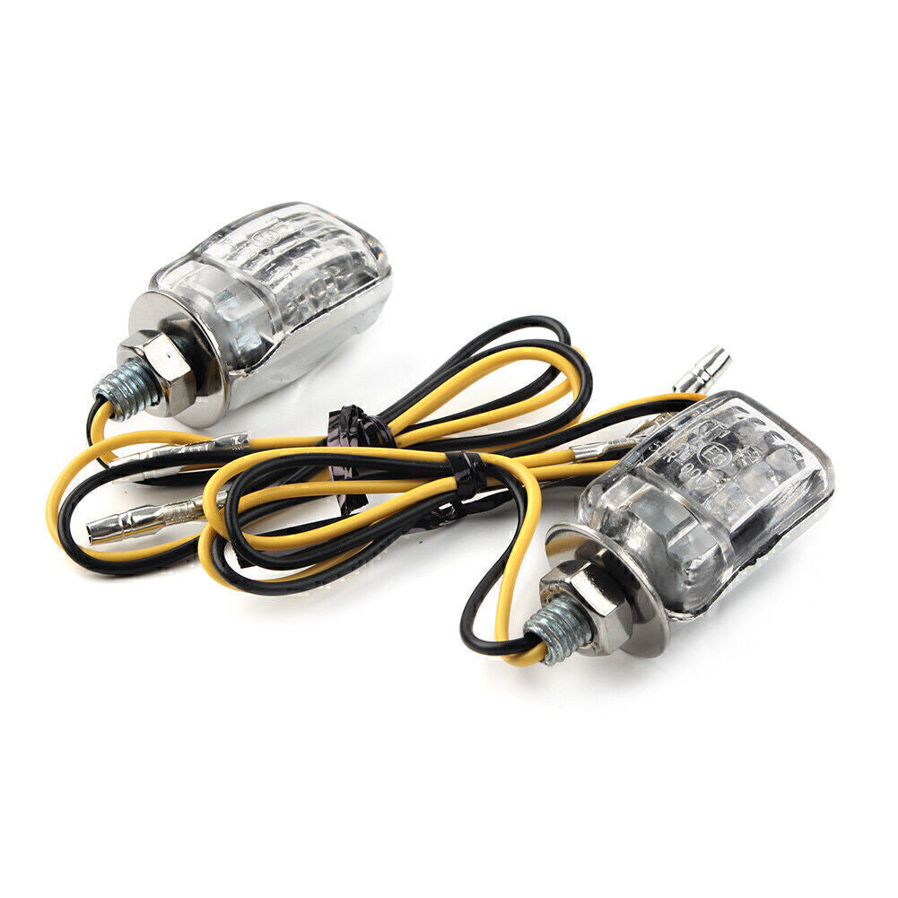 Universal Motorcycle Turn Signal Indicator Light Warning Blinker Lamp Clear Q