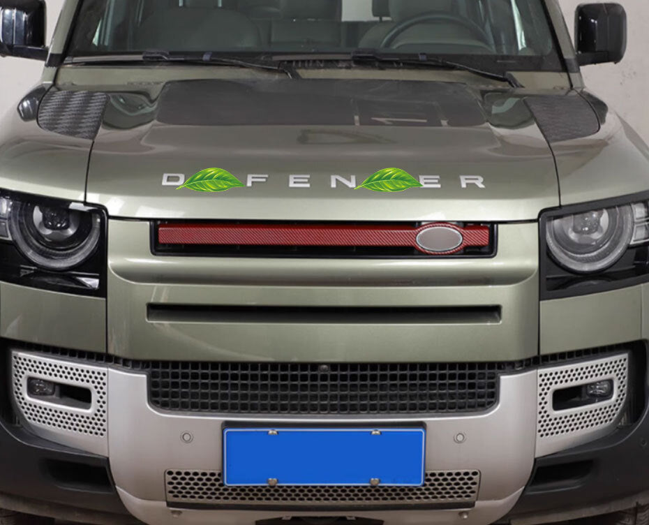Front Bumper Mesh Grille Strip For LR for Defender 2020-2023 1X Dry Carbon Fiber Red
