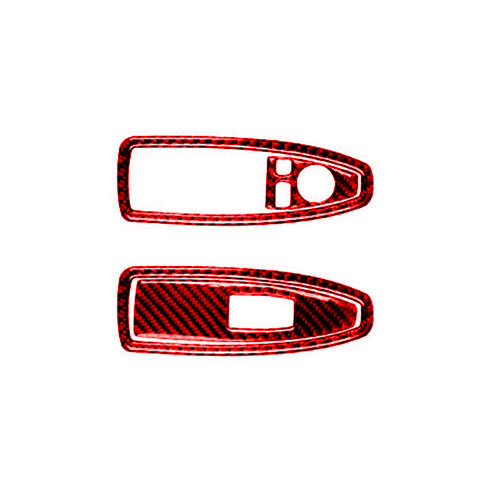 Red Carbon Fiber Interior Door Inner Panel Trim Strip for Audi A4 S4 2005-2008 v