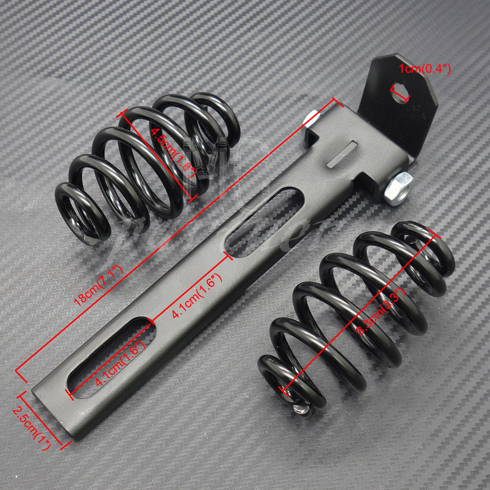 Black Solo for Seat 3 Springs Bracket Mounting Kit for Harley Chopper Bobber Custom Q