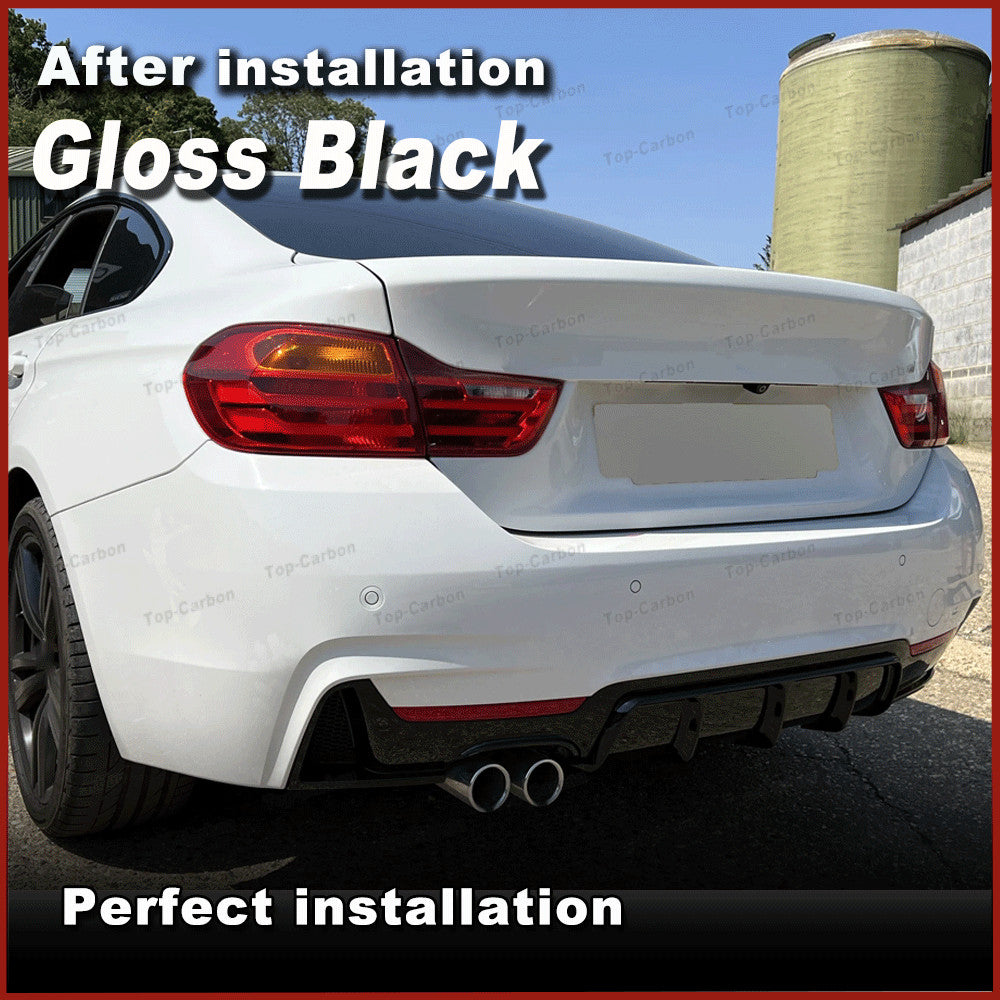 Glossy Black Rear Diffuser Lip for BMW 4Series F32 F33 F36 M Sport Bumper 14-19