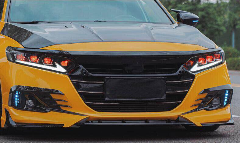 For 2021-2022 for Honda Accord Bright Black Front Fog Lamp Light Molding Panel Trims